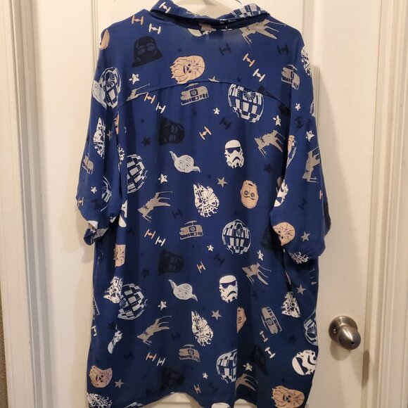 Star Wars Hawaiian Button-Up Shirt | All-Over Print Darth Vader Stormtrooper 2XL - Picture 3 of 6